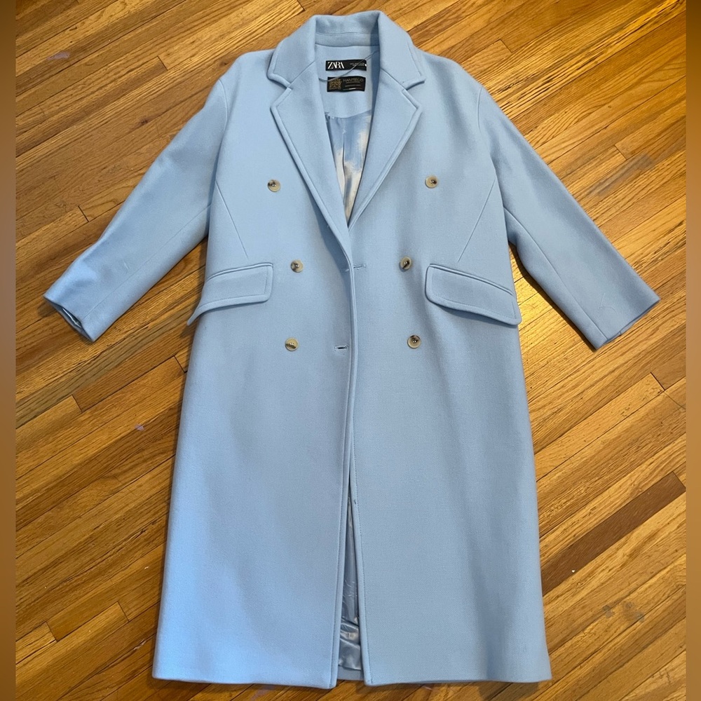 Zara Women's Sky Blue Coat